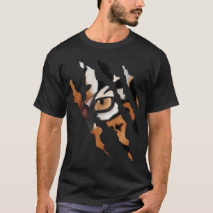 Tiger Gift Katt Öga Klo Silhouette utan risk T Shirt