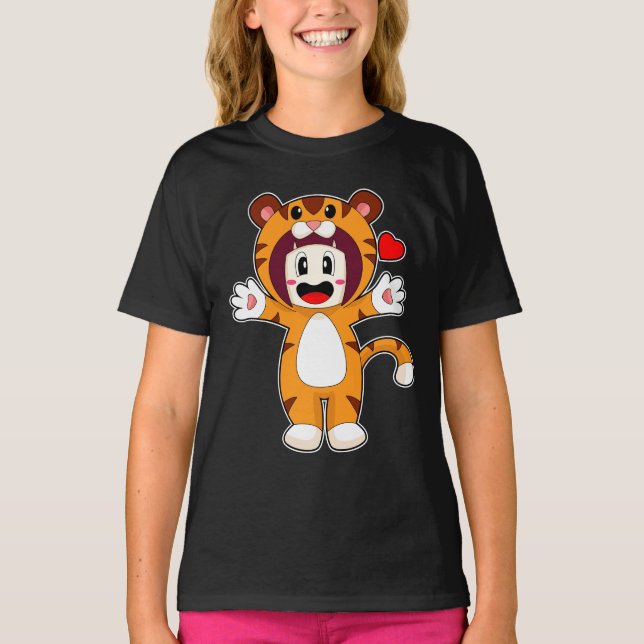 Tiger Girl Costume T Shirt (Framsida)