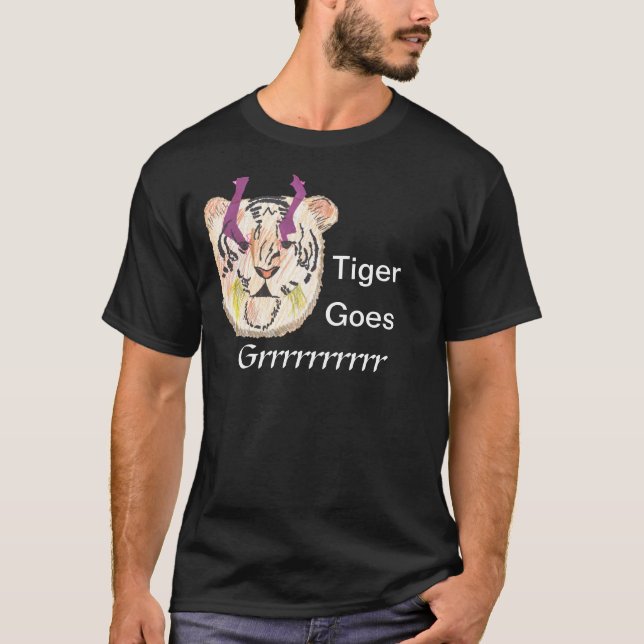Tiger Goes GRRRR T Shirt (Framsida)