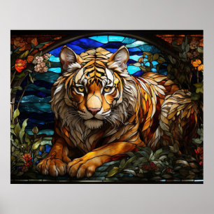 *~* TIGER Golden AP68 Fantasy Stached Glass 5:4 Poster