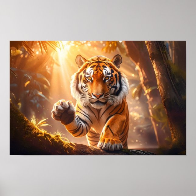 Tiger - Golden Tiger Hälsning Poster (Framsidan)
