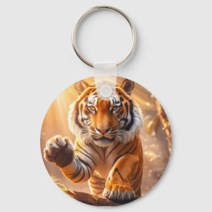 Tiger - Golden Tiger Nyckelring