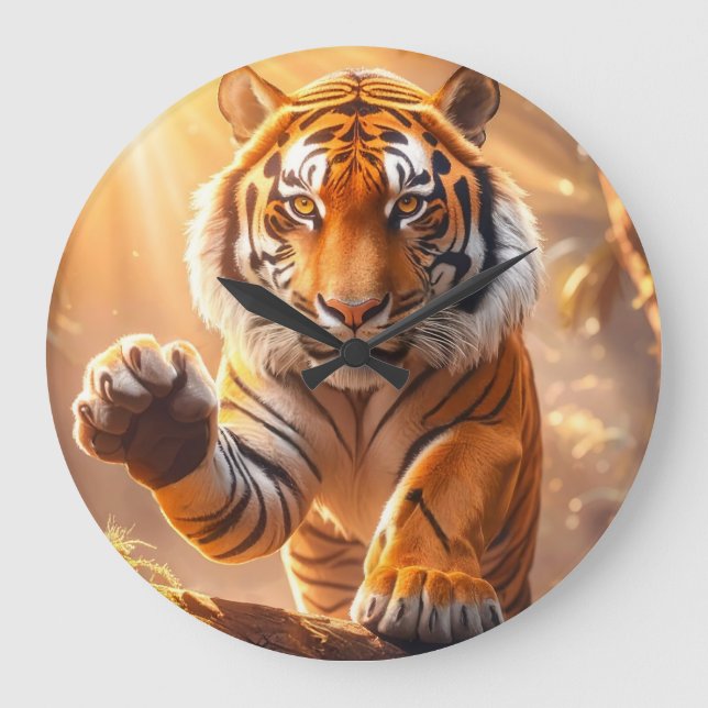 Tiger - Golden Tiger Stor Klocka (Framsida)