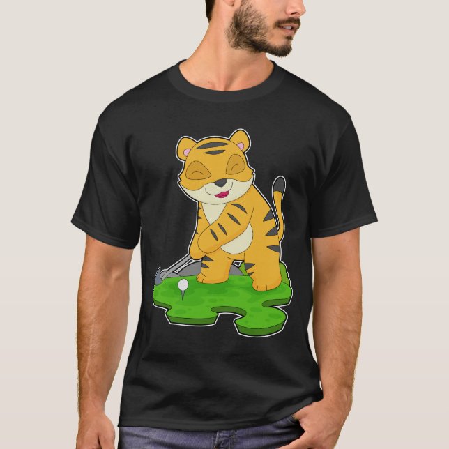 Tiger Golf Golf klubbs T Shirt (Framsida)
