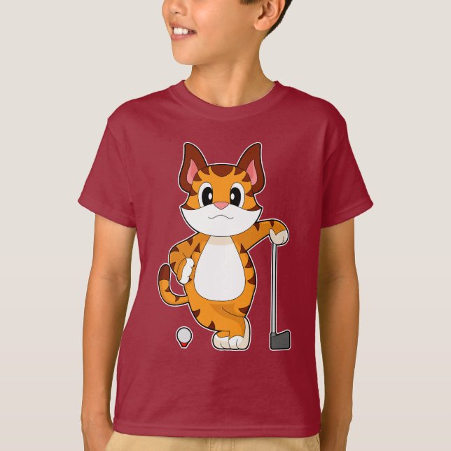 Tiger Golf Golf racket T Shirt (Framsida)