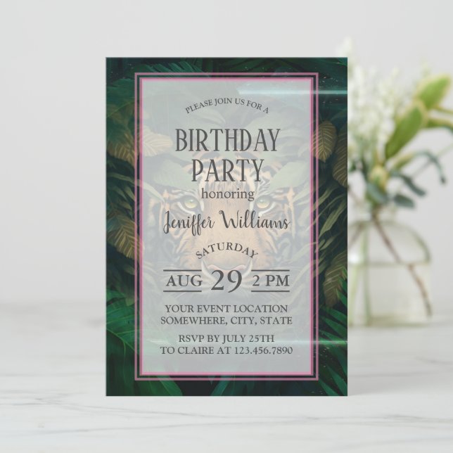 Tiger gömmer i Foliage Inbjudningar (Stående Fram)