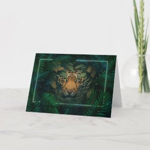 Tiger gömmer i Foliage Kort