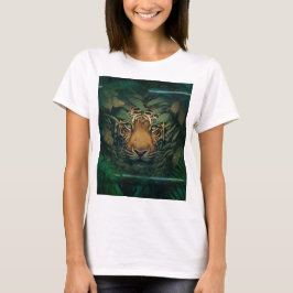 Tiger gömmer sig i lövverk t shirt