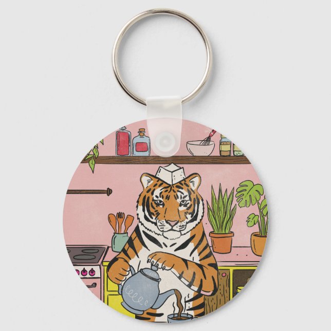 Tiger gör te nyckelring (Framsida)