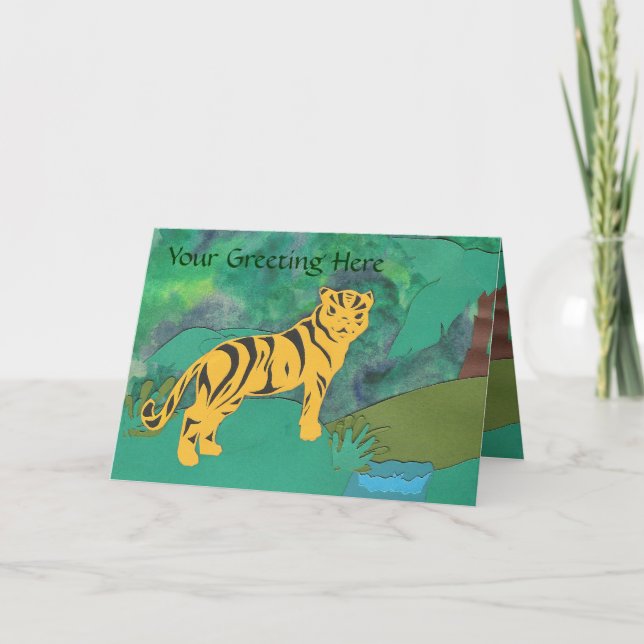 Tiger Greeting Card Kort (Framsida)