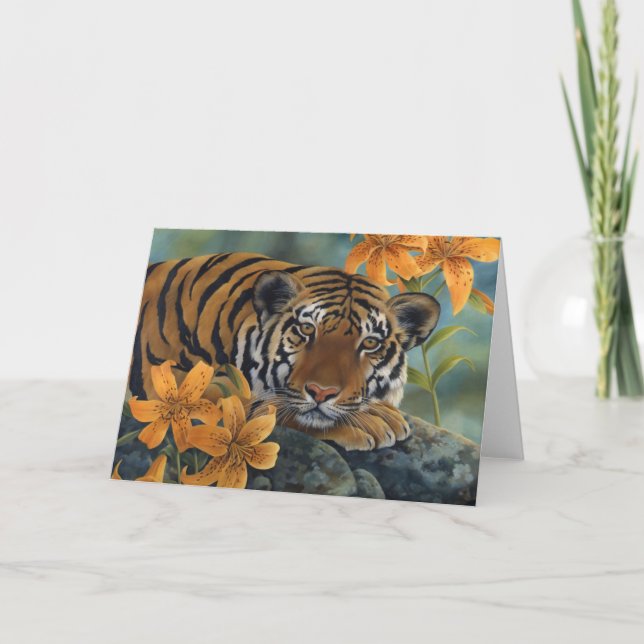 Tiger Greeting Card Kort (Framsida)