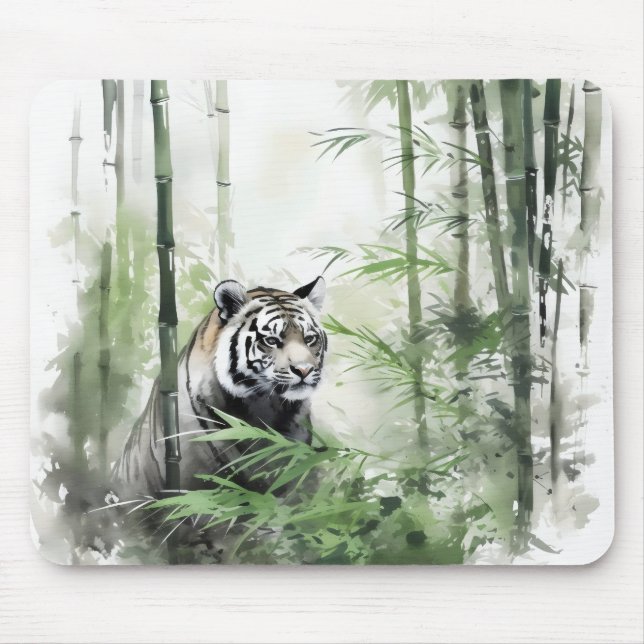 Tiger Grönt Bamboo Forest Musmatta (Framsidan)