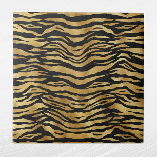Tiger Guld Black Animal Print Kakelplatta