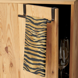 Tiger Guld Black Animal Print Kökshandduk