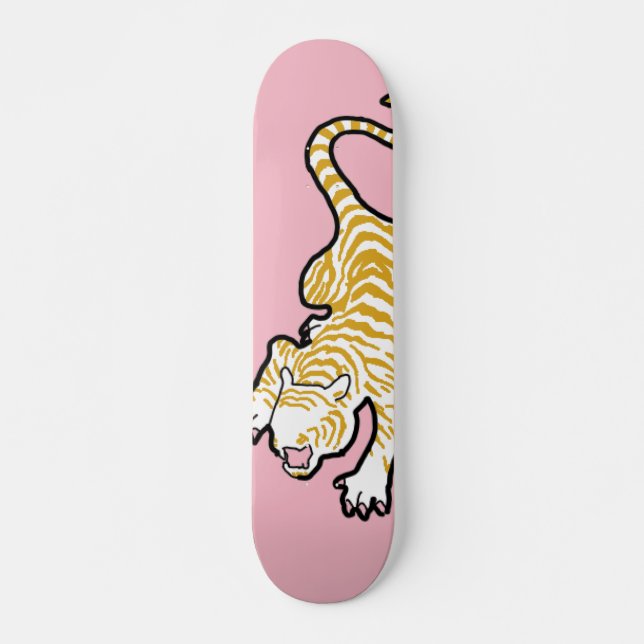 Tiger: Guld- Mini Skateboard Bräda 18,5 Cm (Framsida)