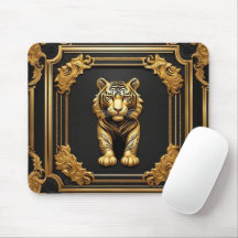 Tiger guld och svart prydnadsdjur ram