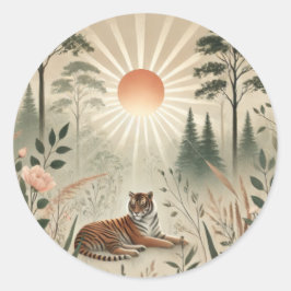 Tiger Habitat Runt Klistermärke