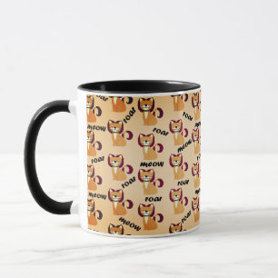 Tiger Hair Cat på Peach Färg Mugg