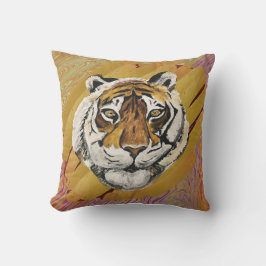 Tiger Hand Painting Ansikte Kudde