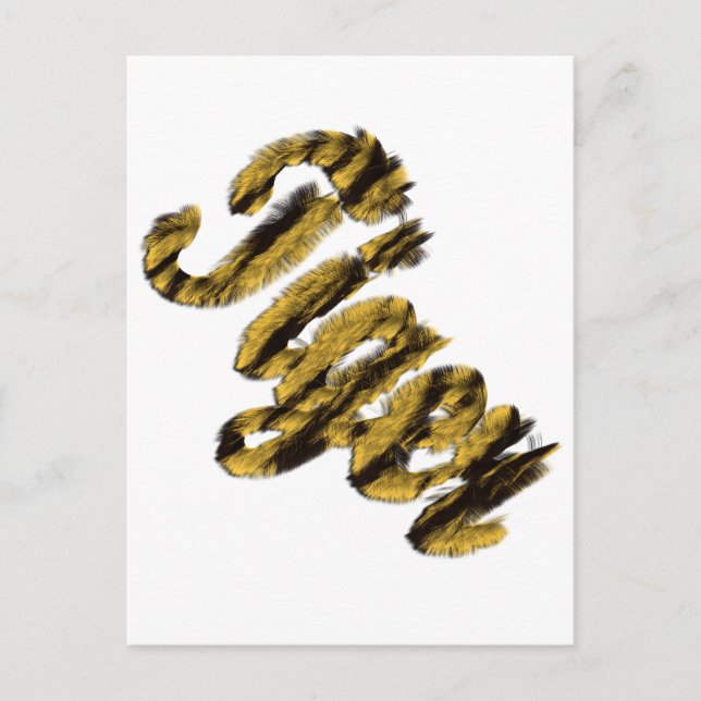 Tiger - Hårig Vykort (Framsida)