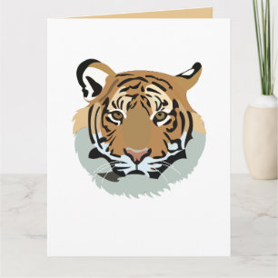 Tiger Head Ansikte Vild Animal Tiger Kort