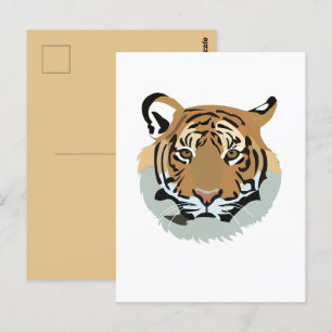 Tiger Head Ansikte Vild Animal Tiger Vykort