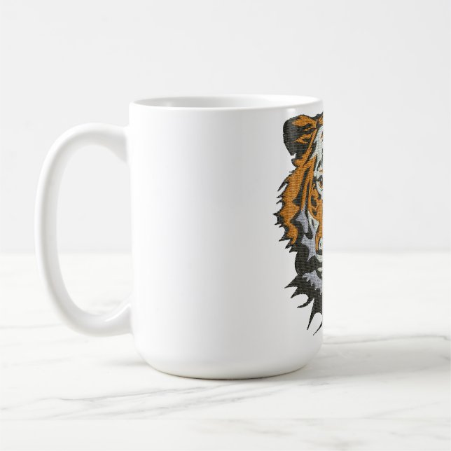 Tiger Head Broderi Imitation ->  Tiger Head Broder Kaffemugg (Vänster)