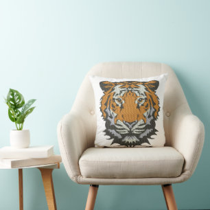 Tiger Head Broderi Imitation -> Tiger Head Broder Kudde