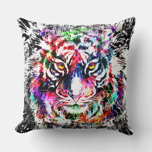Tiger Head Dekorativ kudde - Tiger Ansikte (Framsida)