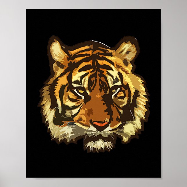 Tiger Head Graphics, realistisk tiger head tecknin Poster (Framsidan)