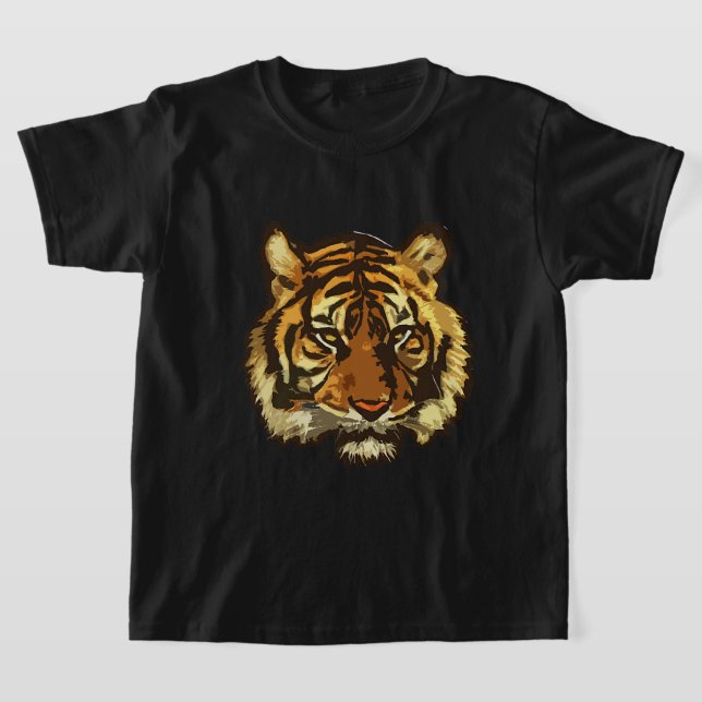 Tiger Head Graphics, realistisk tiger head tecknin T Shirt (Laydown)