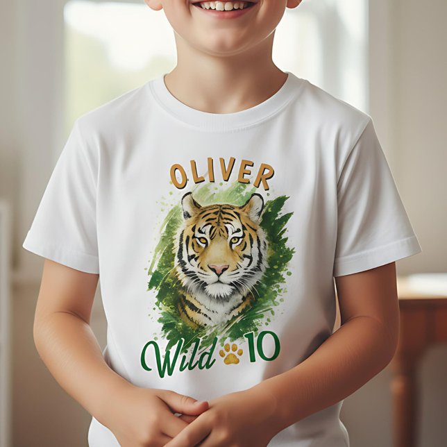 Tiger Head Name Birthday Party Guest of Honor T Shirt (Skapare uppladdad)