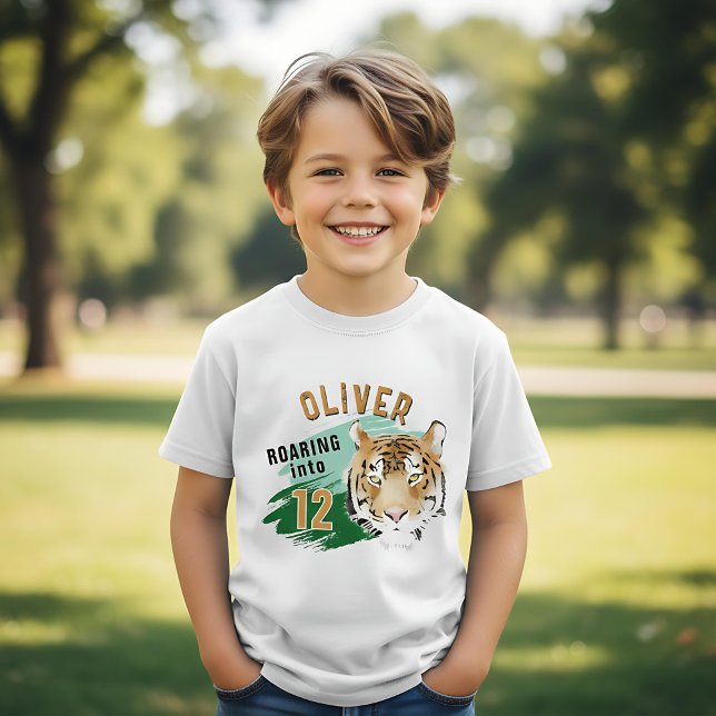 Tiger Head Name Birthday Party Guest of Honor T Shirt (Skapare uppladdad)