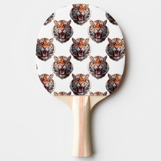 Tiger Head Pattern Design - White   Pingisracket (Framsidan)