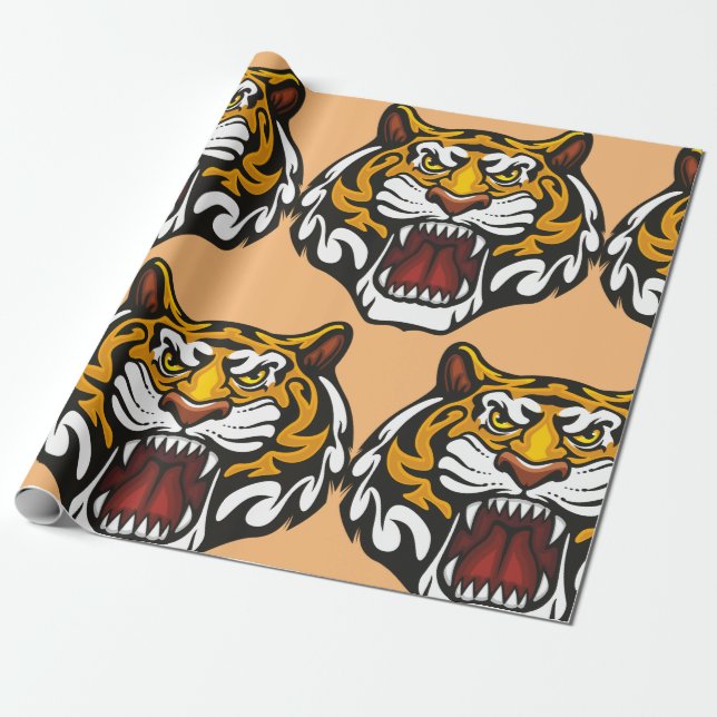 Tiger Head Presentpapper (Utrullad)