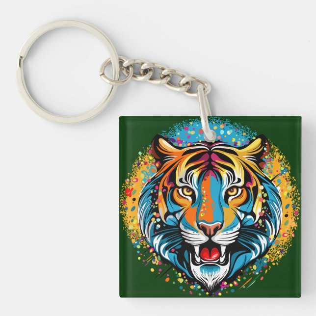 Tiger Head Rainbow colors paint stains (Framsidan)