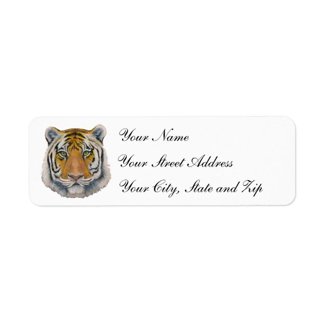Tiger Head Returadress Etikett (Framsidan)