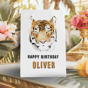 Tiger Head Watercolor Animal Grattis på födelsedag