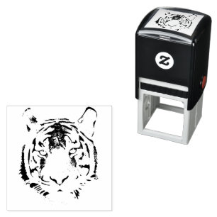 Tiger Head Watercolor Big Vild katt Animal Självfärgande Stämpel