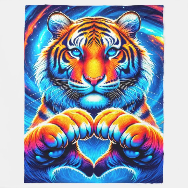 Tiger Heart Händer Fleecefilt (Framsidan)