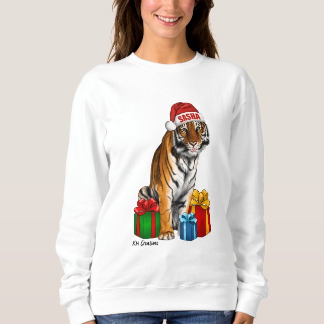Tiger helgdag sweatshirt t shirt (Framsida)