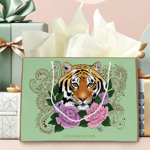 Tiger Henna Rosa Lila blommor