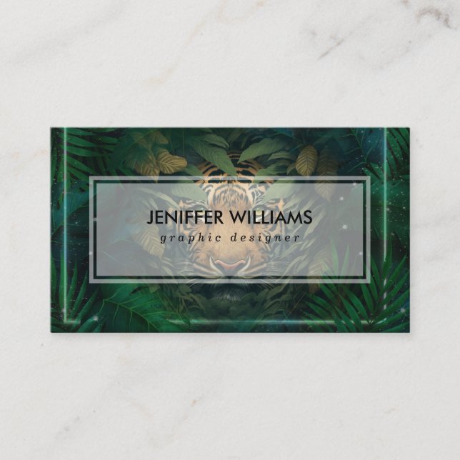 Tiger hiding in Foliage               Visitkort (Framsida)