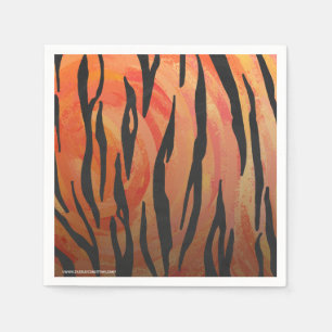 Tiger hoad orange och svart tryck pappersservett