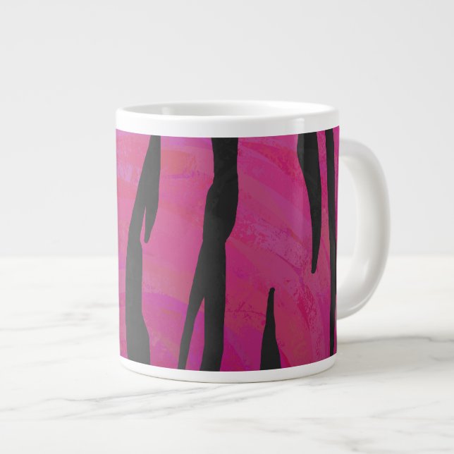 Tiger Hot Pink och svart tryck Jumbo Mugg (Framsida höger)