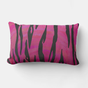 Tiger Hot Pink och Svart Tryck Lumbarkudde