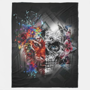 TIGER HUMAN SKULL FLEECEFILT