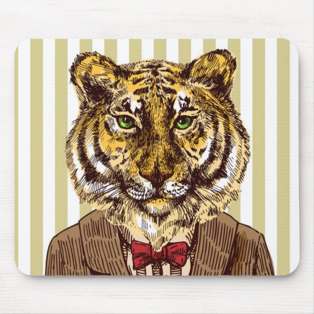 Tiger i aftonbära musmatta (Framsidan)