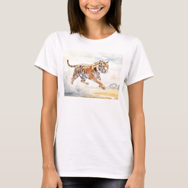 Tiger i aktion 2 t shirt (Framsida)