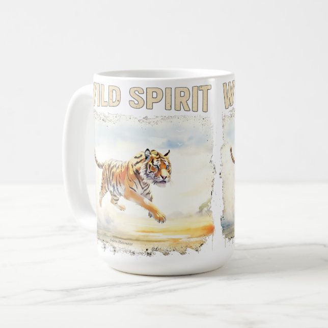 Tiger i aktion - Vild ande Kaffemugg (Framsida vänster)